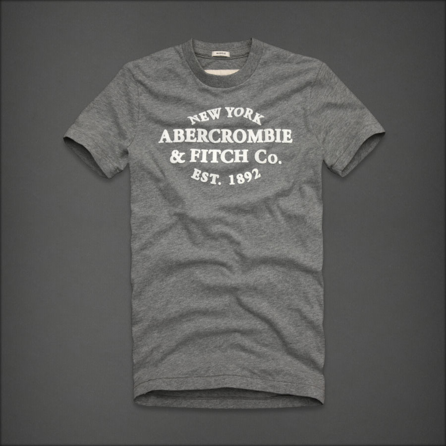 Abercrombie Fitch Hombres De Cuello Redondo Corto Remera AF5552